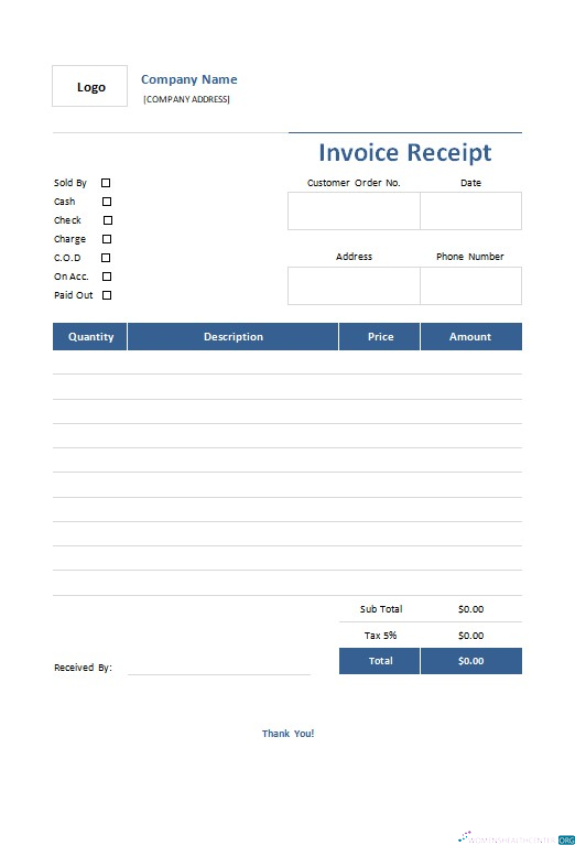 Download Free Invoice Receipt Template Photoshop template